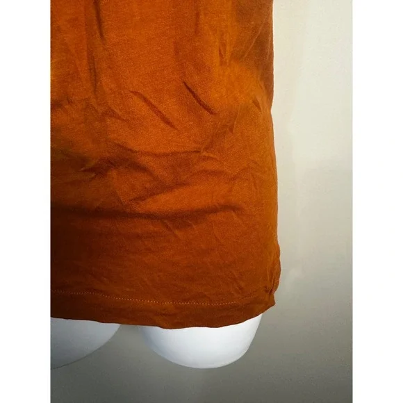 J.Crew Womens Ruffle Front Tank Top Burnt Orange Rust Cotton Y2K Scoop Neck S - Picture 4 of 7